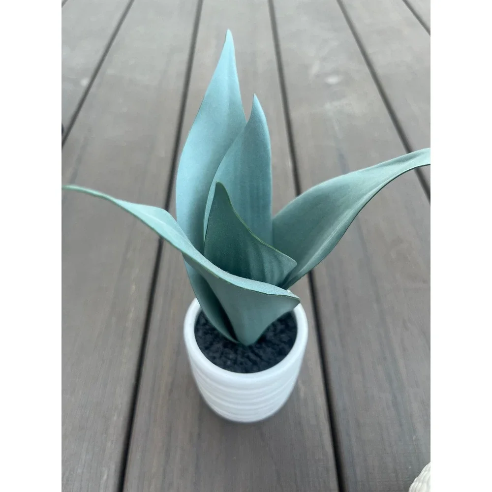 Threshold Faux Succulent Set Hedgehog Planter Blue Agave Tabletop Decor 2pc